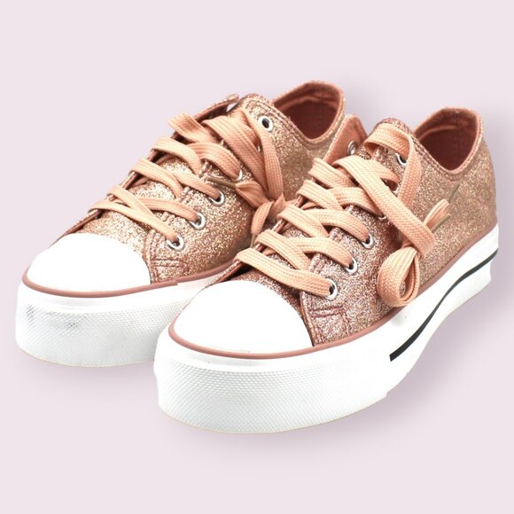 Olivia Miller Women's Corsano Glitter Lace up Sneakers Women's Shoes - Picture 4 of 8